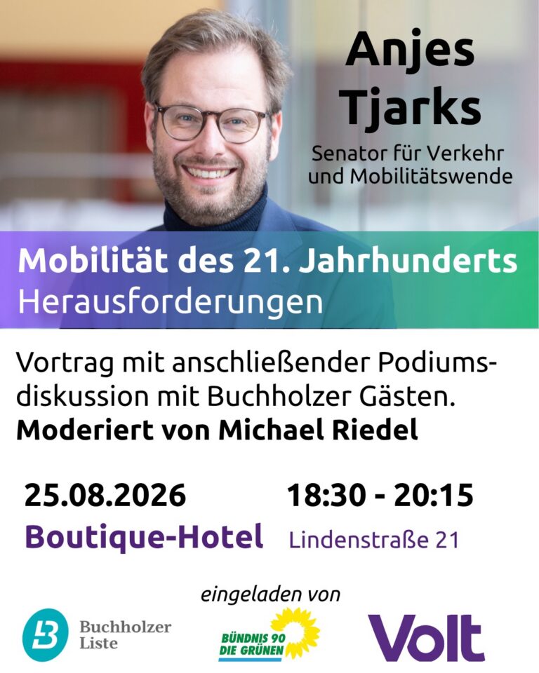 Anjes Tjarks zu Gast in Buchholz: „Mobilitätswende in einer wachsenden Stadt“